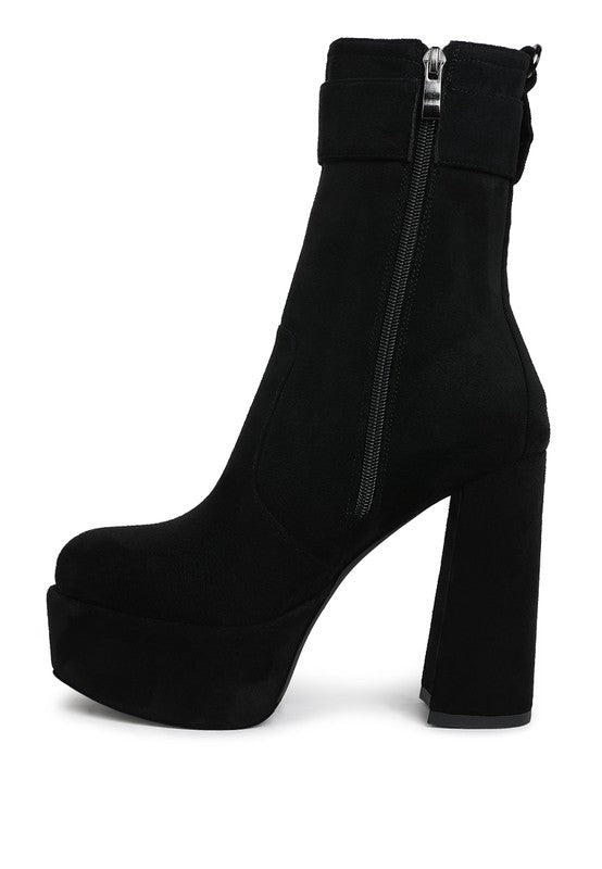 Flared Block Heel Boots