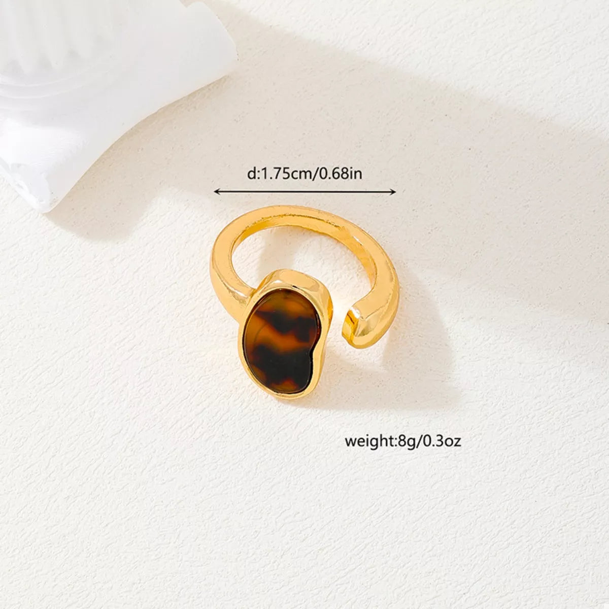 18K Gold-Plated Oval Open Ring - alternate ring view