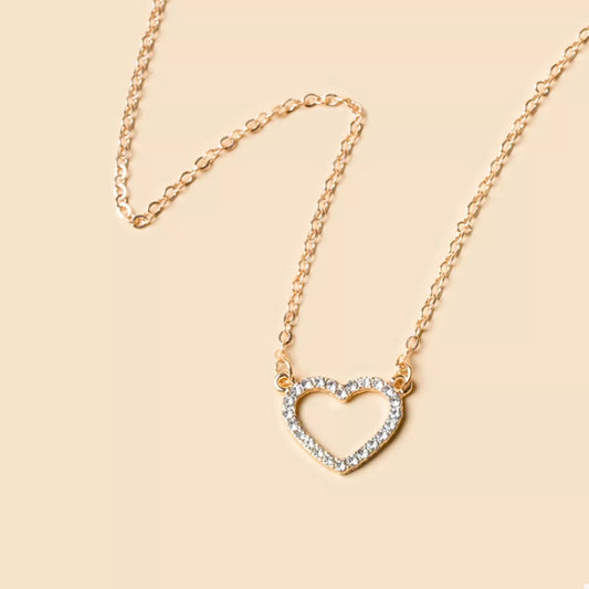 18K Gold-Plated Heart Necklace in Silver - women's necklace