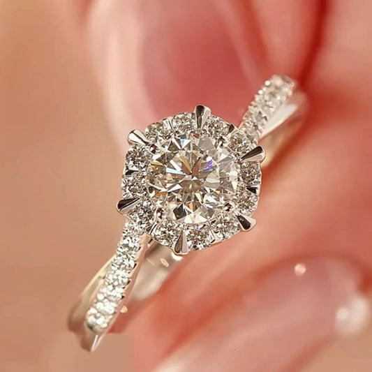 2 Carat Moissanite Sterling Silver Ring - alternate ring view