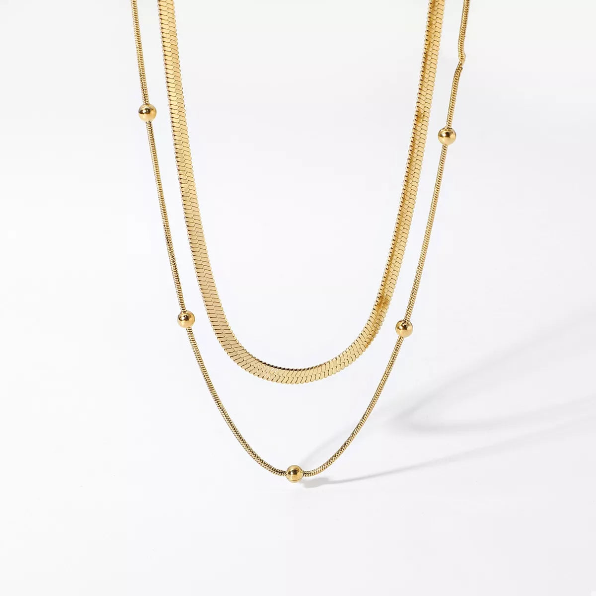 2 Piece 18K Gold-Plated Chain Necklace - alternate necklace view