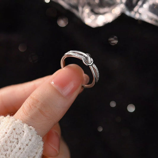 Sterling Silver Knot Ring - alternate ring view