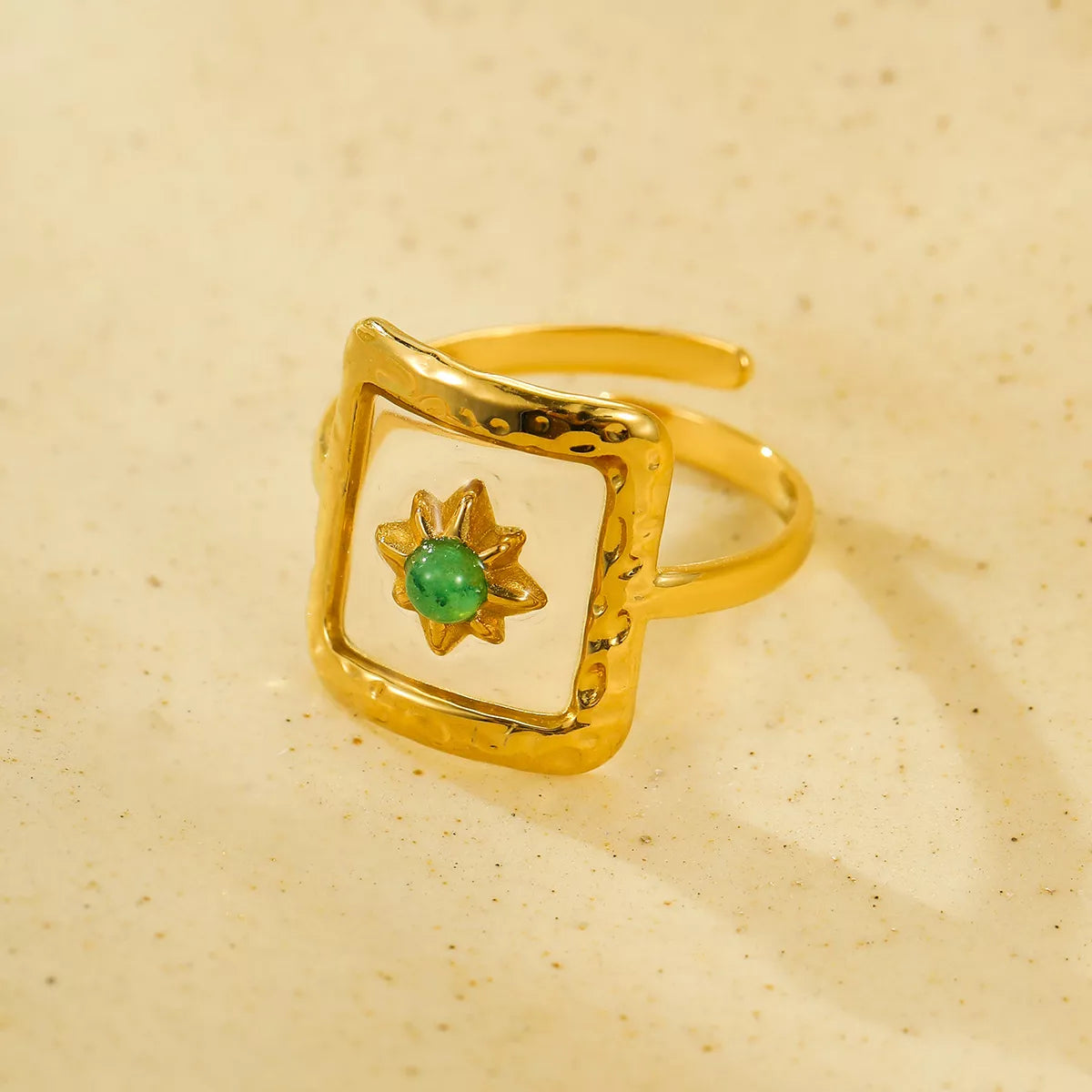 18K Gold-Plated Adjustable Open Ring - alternate ring view
