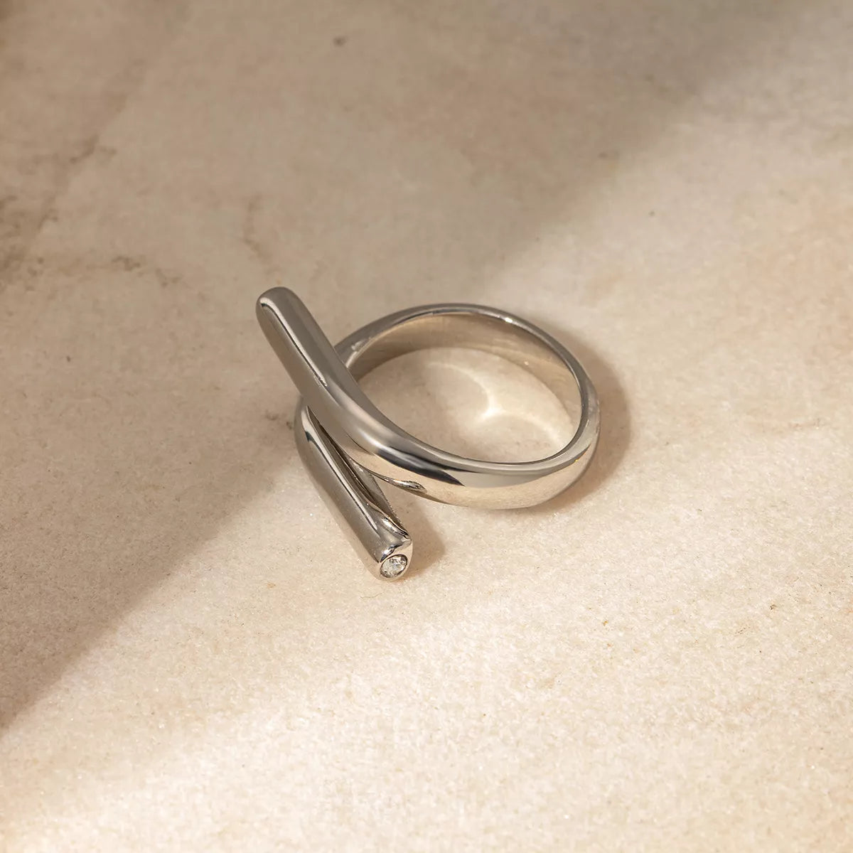 Stainless Steel Bypass Ring - alternate ring view