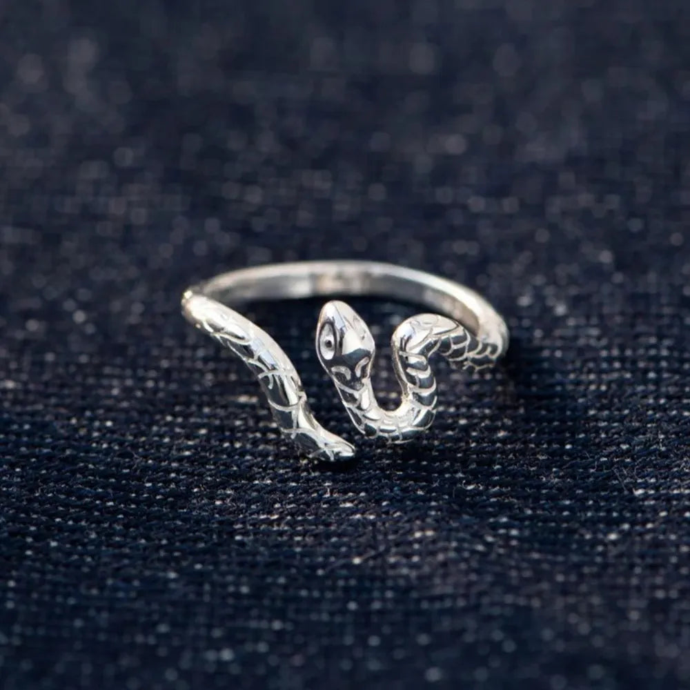 Sterling Silver Snake Ring - alternate ring view