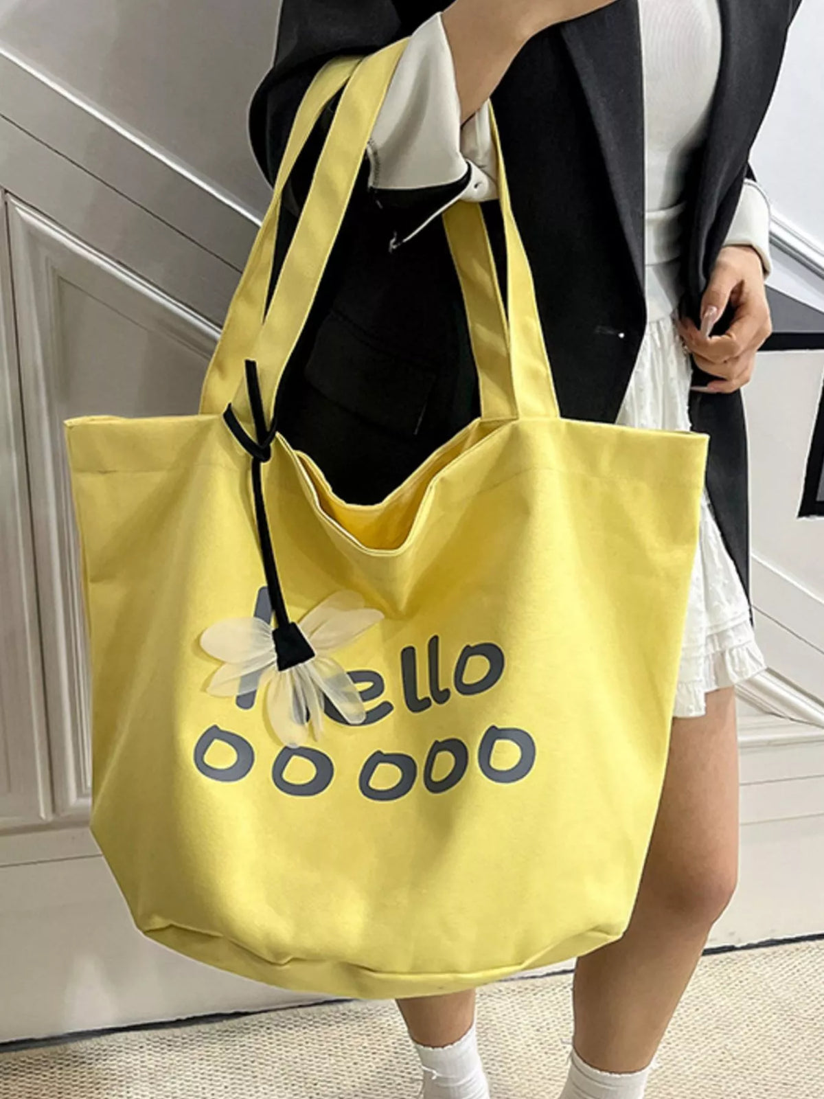 Letter Canvas Tote Bag - alternate product view