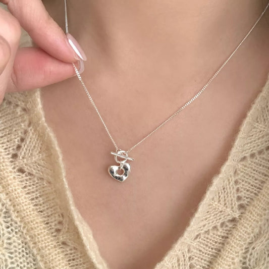 Sterling Silver Heart Necklace - alternate necklace view