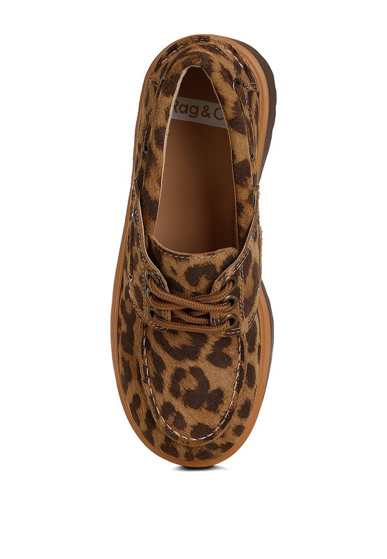 Animal Print Suede Loafers