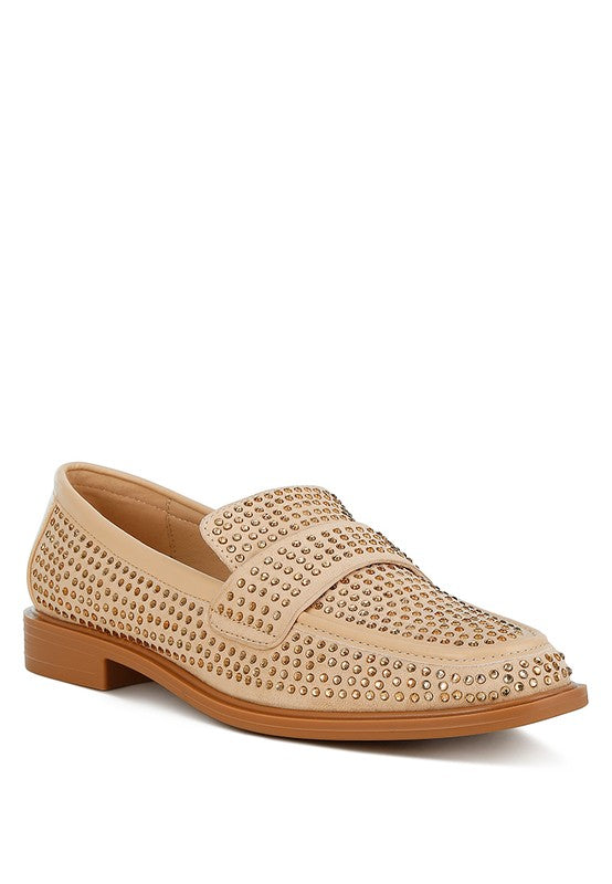 Rhinestones Embellished Loafers