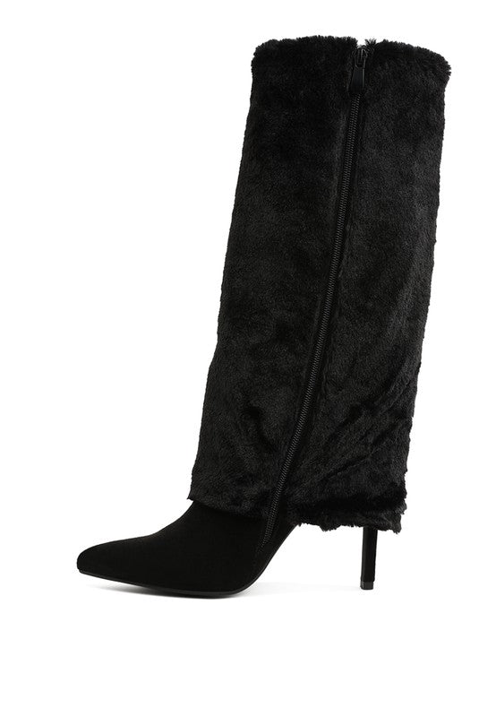 Fold-Over Calf-High Boots