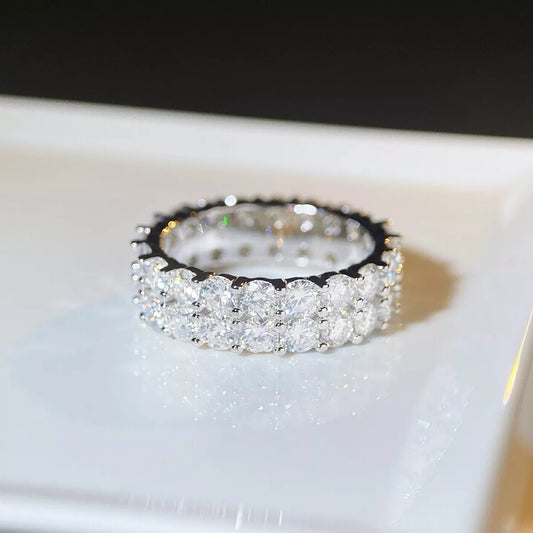 Sterling Silver Moissanite Ring in Silver - women's ring