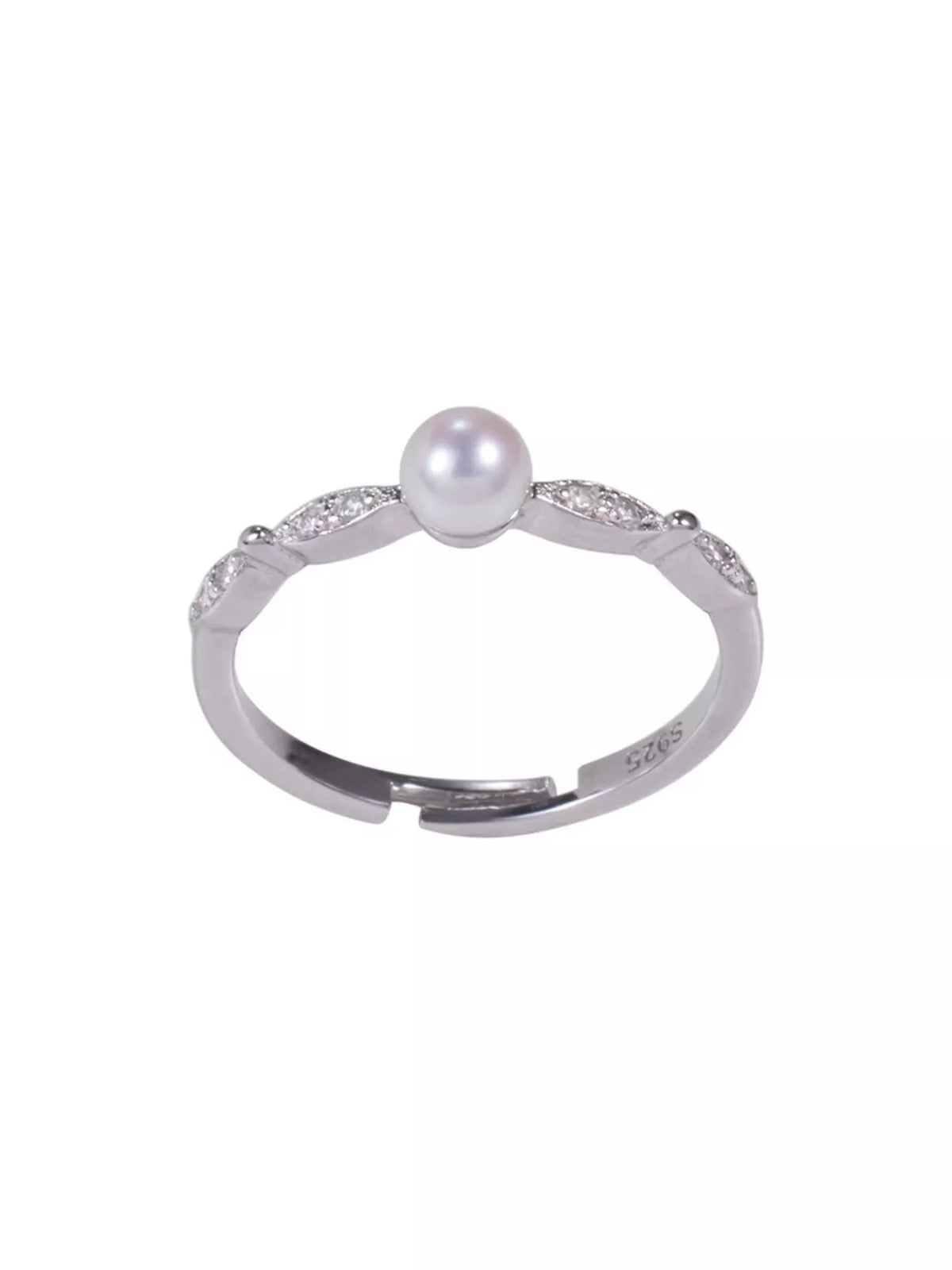 Sterling Silver Pearl Ring - alternate ring view