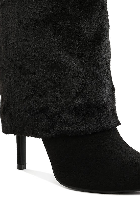 Fold-Over Calf-High Boots