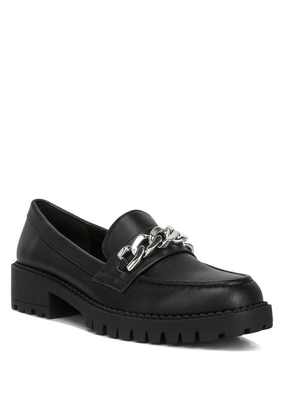 Faux Leather Chunky Loafers