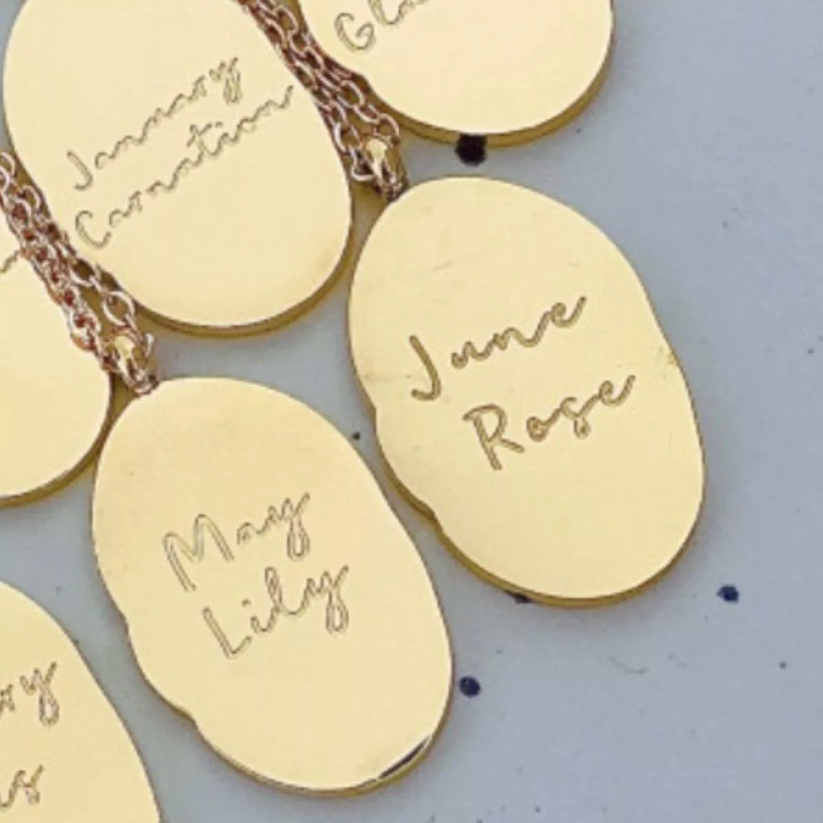 18K Gold-Plated Engraved Pendant Necklace - alternate necklace view
