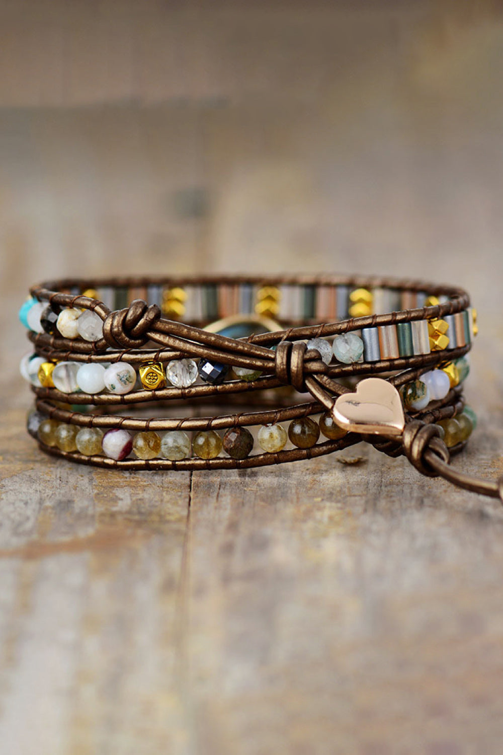 Handmade Triple Layer Beaded Bracelet - alternate jewelry view