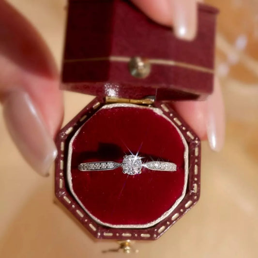 1 Carat Sterling Silver Moissanite Ring - alternate ring view