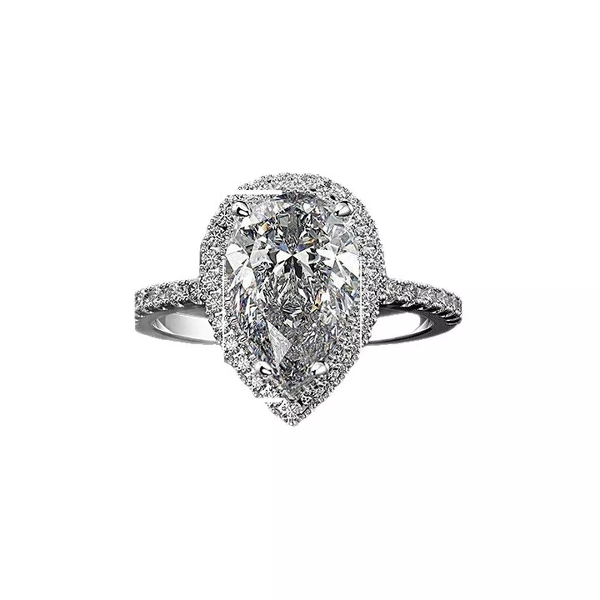 Alloy Zircon Teardrop Ring - alternate ring view