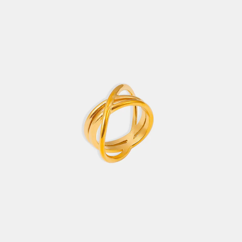 18K Gold-Plated Crisscross Ring - alternate ring view