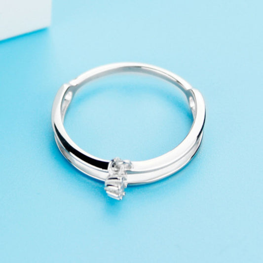 Sterling Silver Double Layered Ring in Silver - women's ring