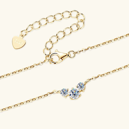 Sterling Silver Inlaid Moissanite Necklace in Silver - women's necklace