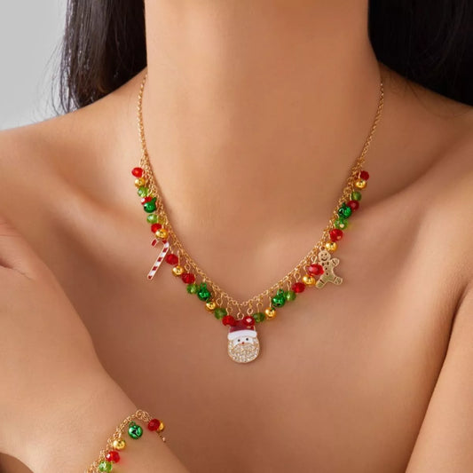 18K Gold-Plated Christmas Charm Necklace - alternate necklace view