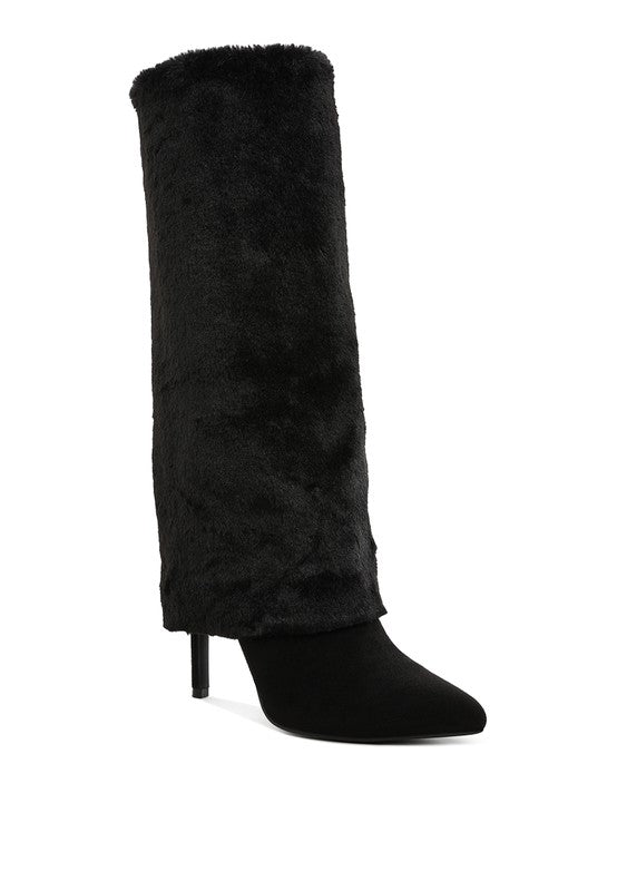Fold-Over Calf-High Boots