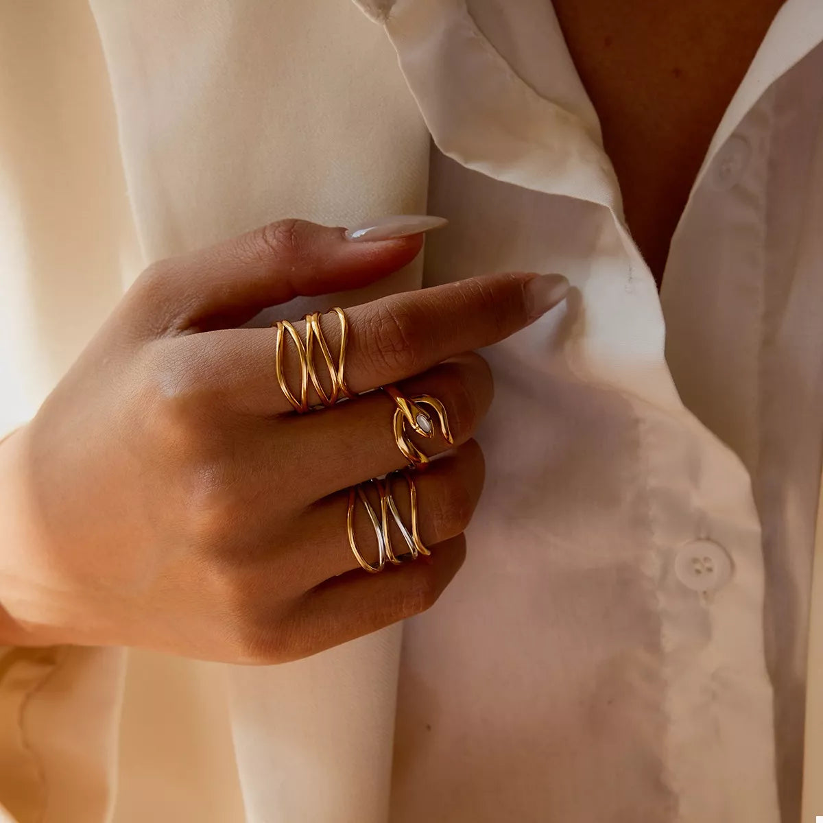 Two-Tone Open Ring - alternate ring view