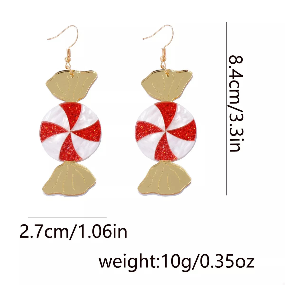 Christmas Candy Drop Earrings - alternate earring view