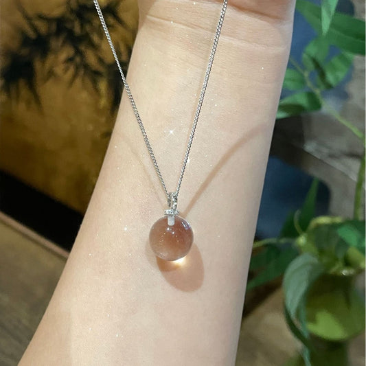 Crystal Ball Pendant Necklace - alternate necklace view
