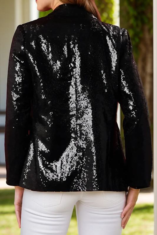 Sequin Nutcracker Long Sleeve Blazer in Black - Blossom's