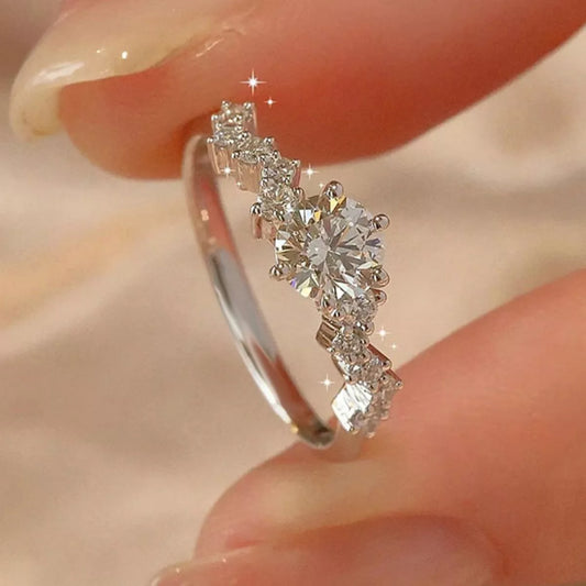 2 Carat Sterling Silver Moissanite Ring - alternate ring view