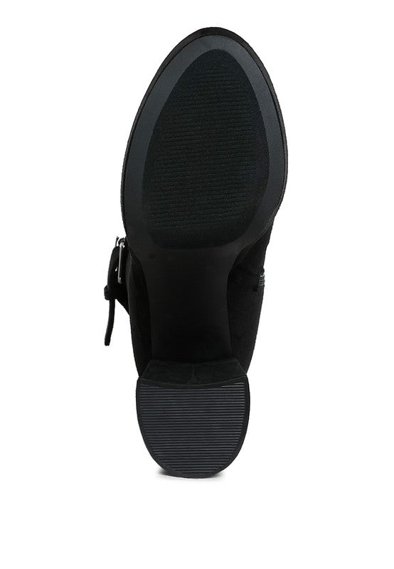 Flared Block Heel Boots