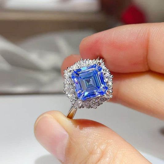 3 Carat Moissanite Sterling Silver Ring in Silver - women's ring