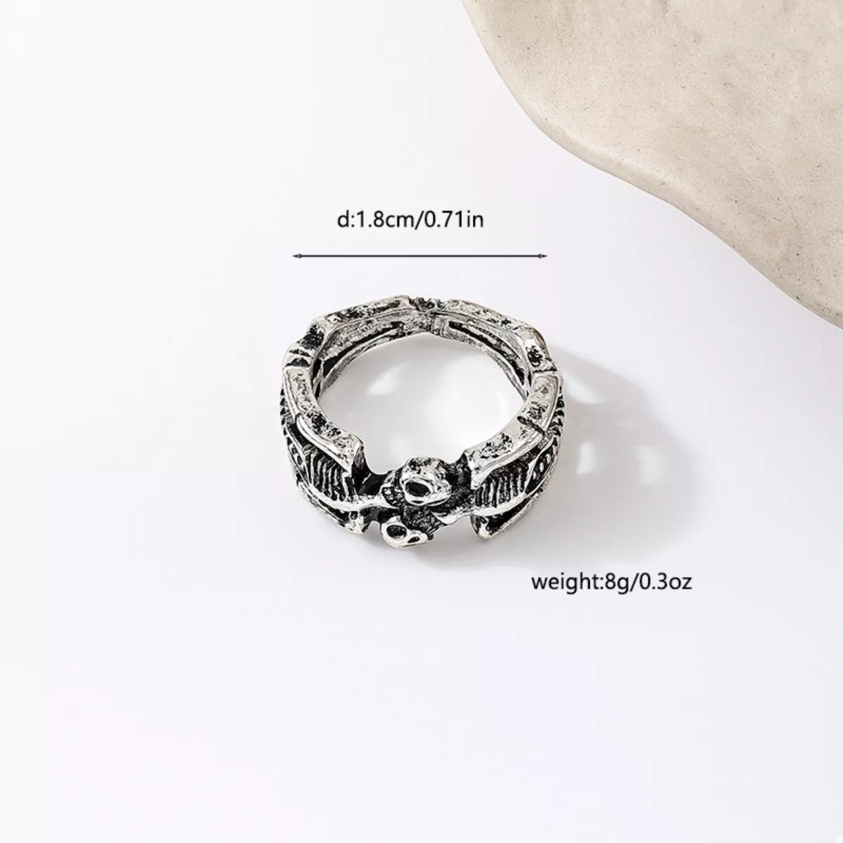 Halloween Skull Alloy Ring - alternate ring view