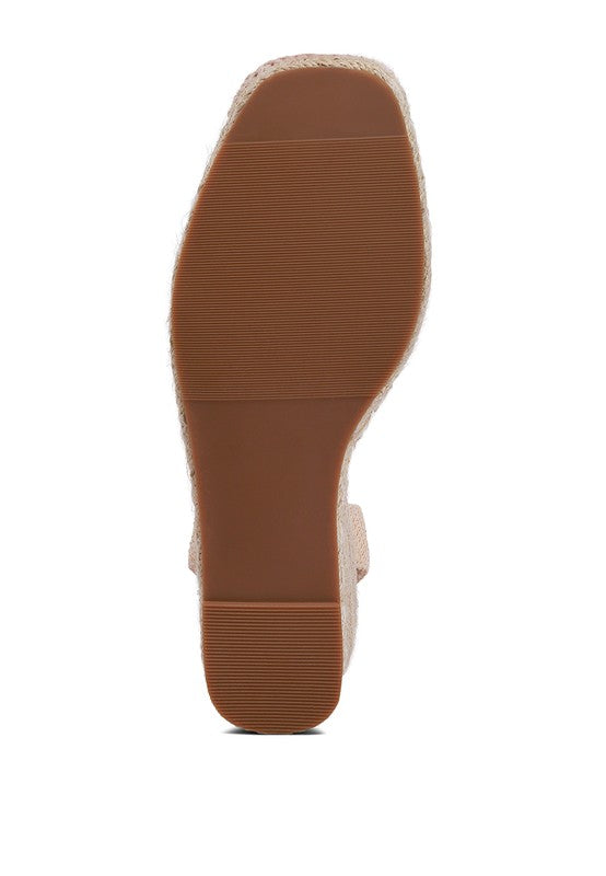 Lace-Up Espadrille Wedge Sandals