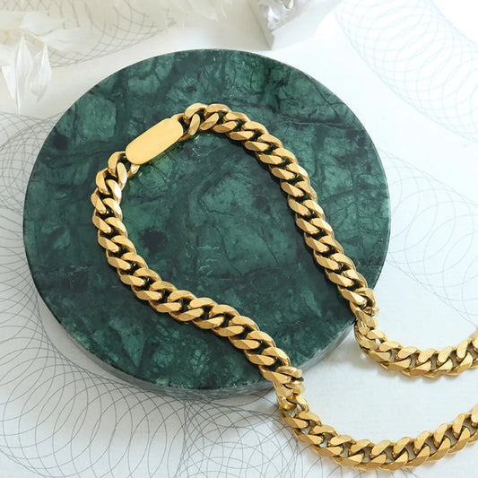 18K Gold-Plated Chain Necklace in Silver - women's chain necklace