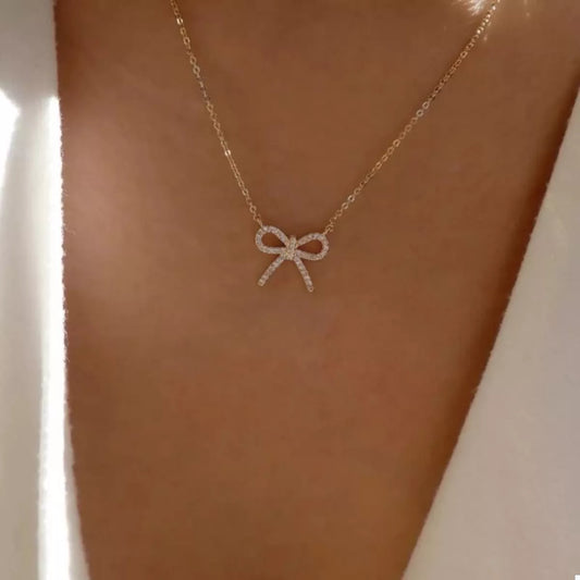 Bowknot Pendant Necklace in Silver - women's pendant necklace