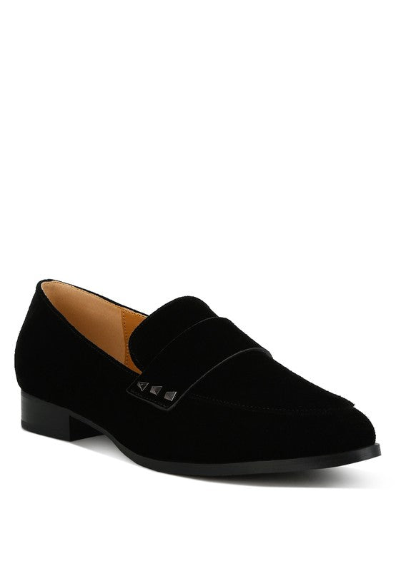 Studded Suede Loafers