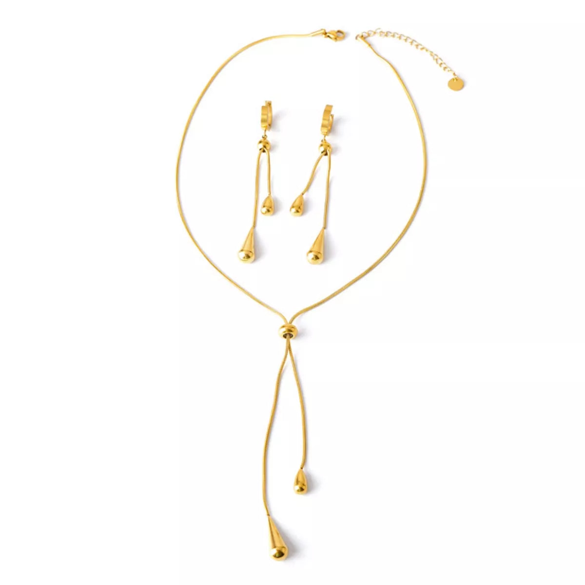 Teardrop Pendant Necklace and Earrings Set - alternate necklace view