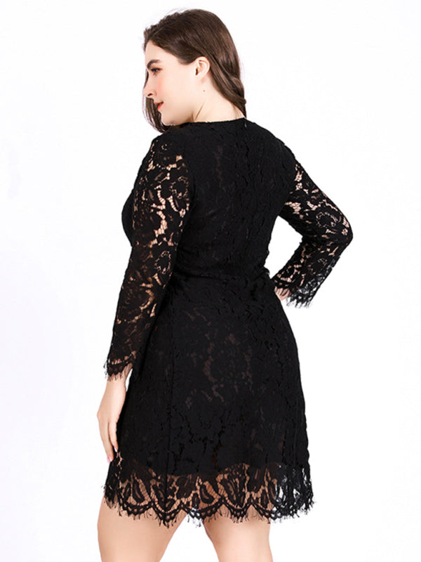 Plus Size Lace Sheath Dress