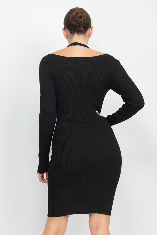 Cutout Ribbed Dress