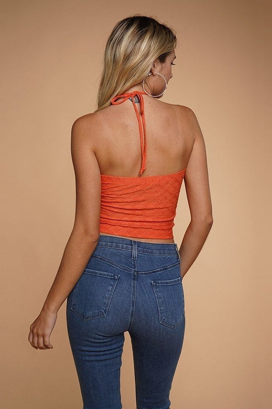 Cropped Eyelet Cami Top