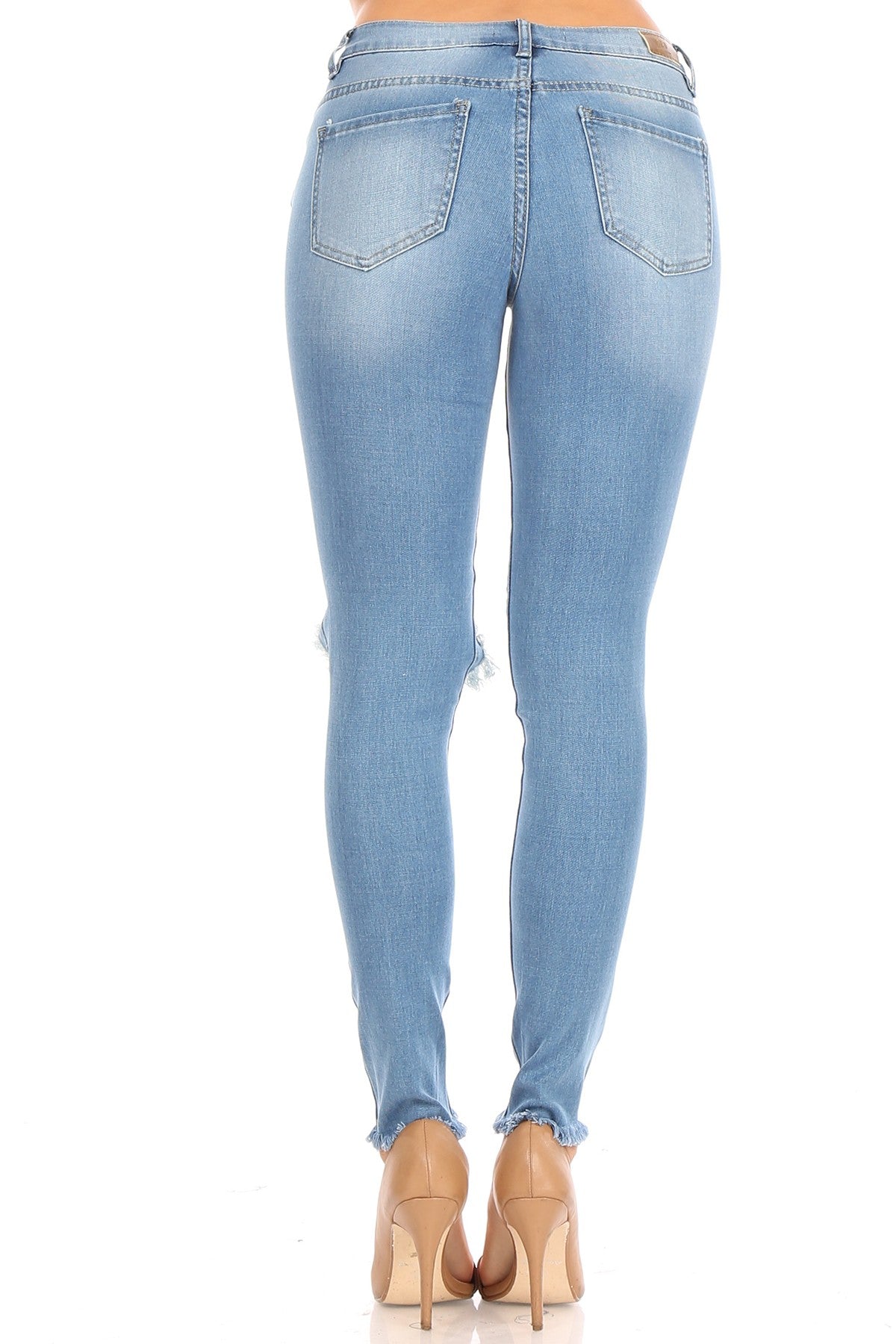 Distressed Skinny Ankle Jeans