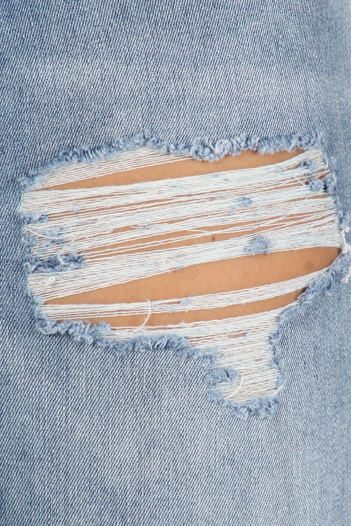 High-Rise Distress Jeans