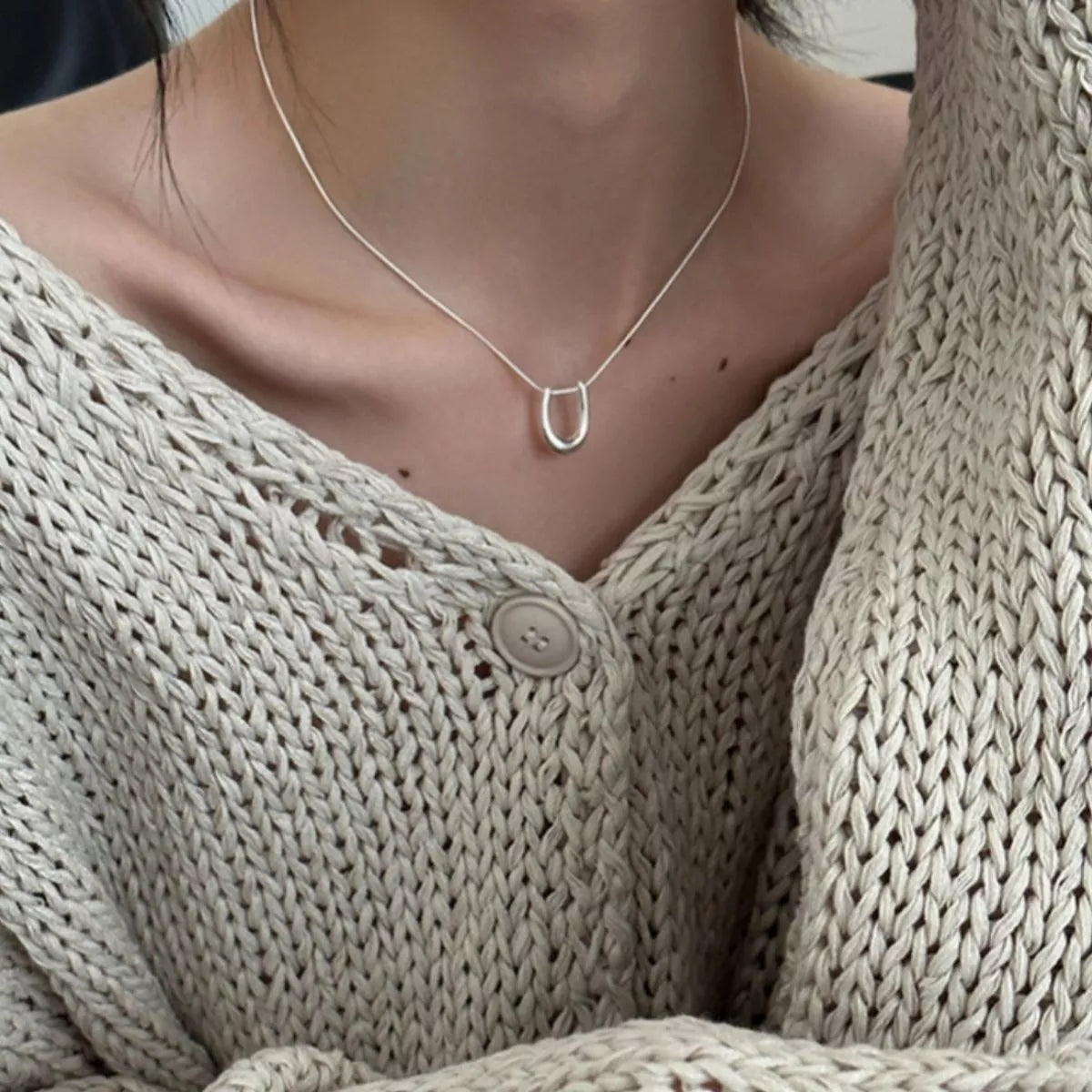 Sterling Silver Pendant Necklace in Silver - women's pendant necklace