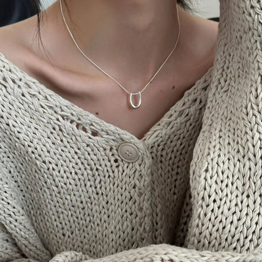 Sterling Silver Pendant Necklace in Silver - women's pendant necklace