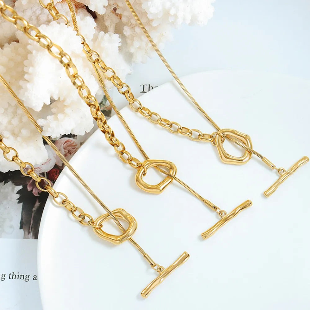 Titanium Steel Chain Necklace - alternate necklace view