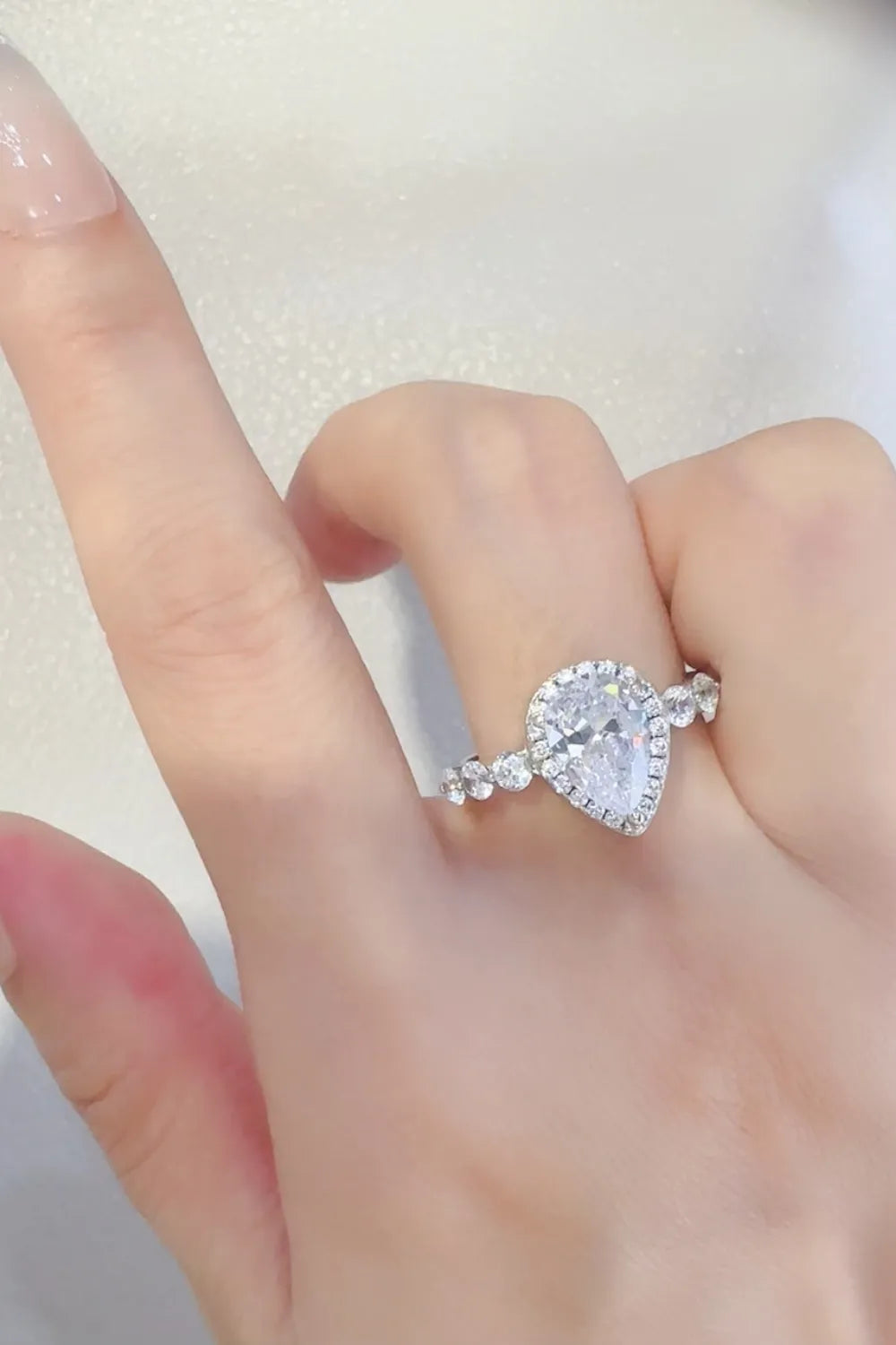 2 Carat Moissanite Sterling Silver Ring in Silver - women's ring
