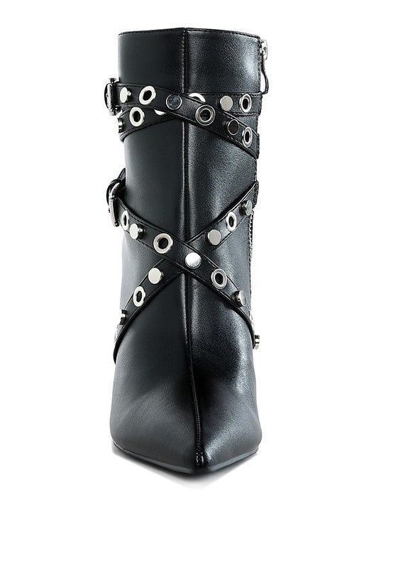 Eyelets Harness Ankle Boots